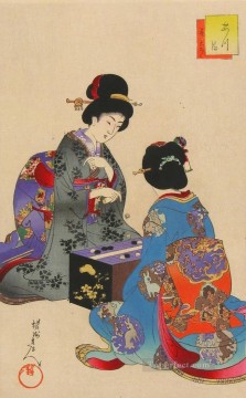 すごろくゲーム 1896年 豊原周信 日本人 Oil Paintings